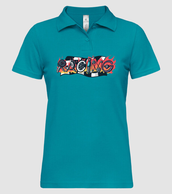 Cursă Racing model turcoaz pe tricou
