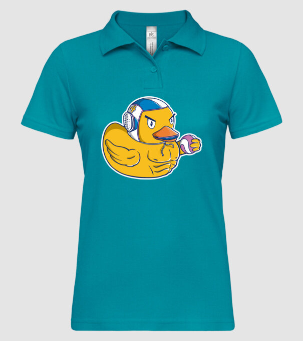 Rață polo pe apă model turcoaz pe tricou