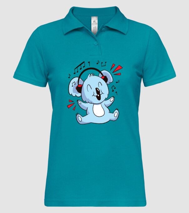Koala iubitor de muzică model turcoaz pe tricou