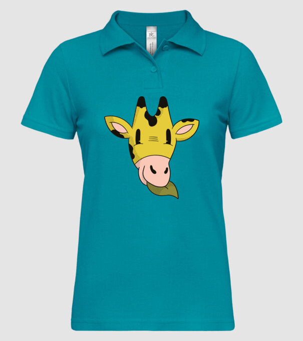 Cap Girafă model turcoaz pe tricou