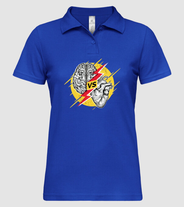 Creier vs. Inimă - Rațiune contra inimă model albastru regal pe tricou