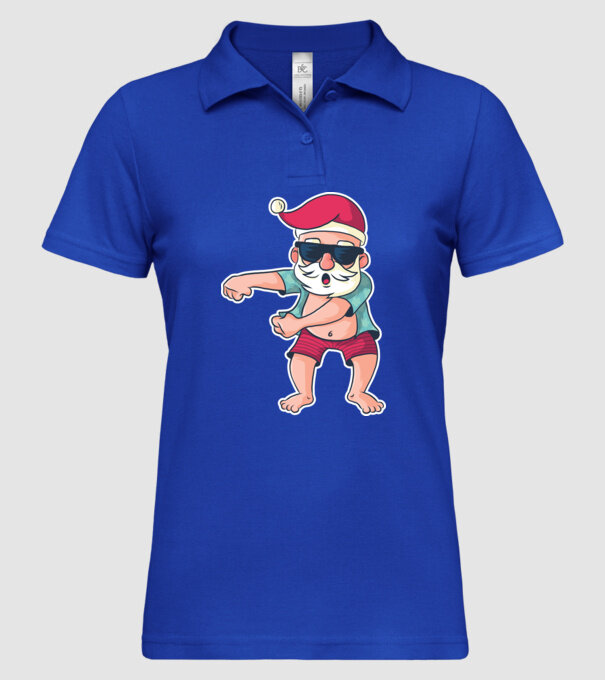 Moș Crăciun dans Floss DAB model albastru regal pe tricou