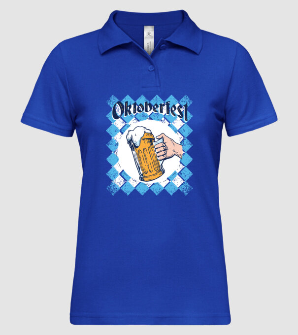 Tricou cu bere Oktoberfest model albastru regal pe tricou