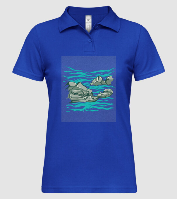 Oceanul cu Stânci model albastru regal pe tricou
