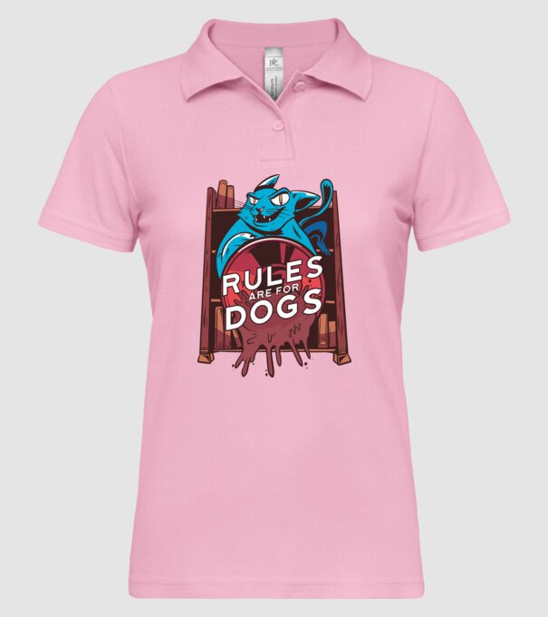 Regulile sunt pentru câini Cu pisică model roz deschis pe tricou