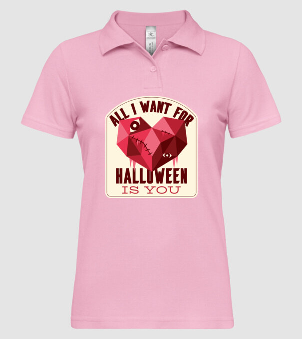 All I want for Halloween is You model roz deschis pe tricou