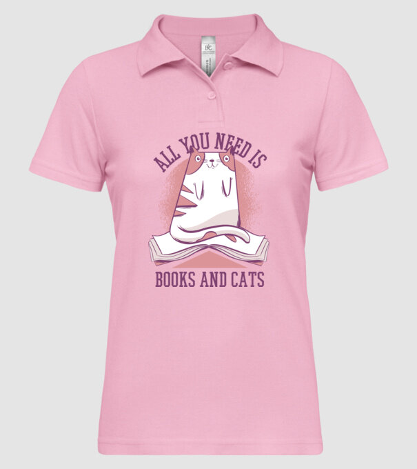 All You Need Is Books And Cats model roz deschis pe tricou