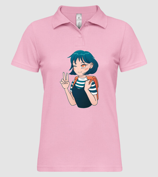 Anime fată model roz deschis pe tricou