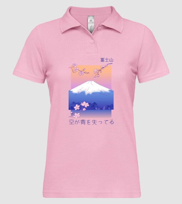 Anime Vaporwave munte model roz deschis pe tricou