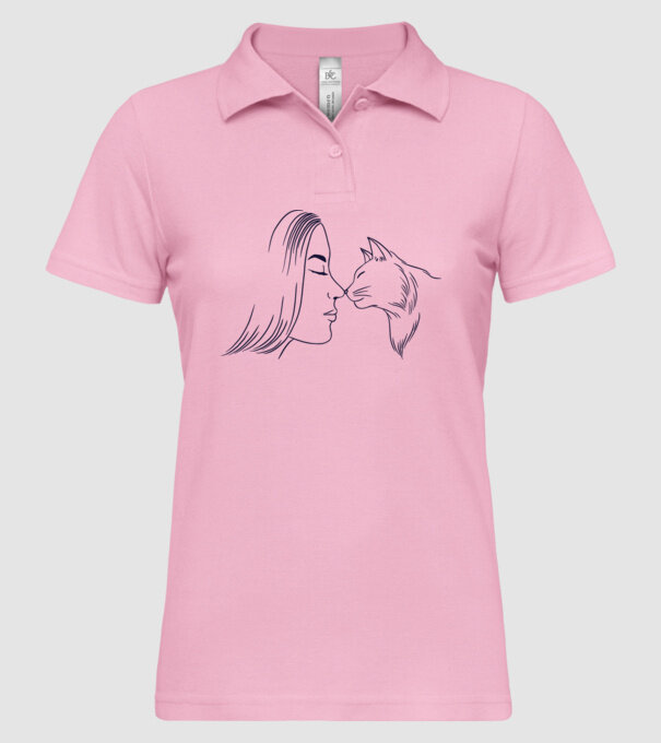Dragoste Pisică model roz deschis pe tricou