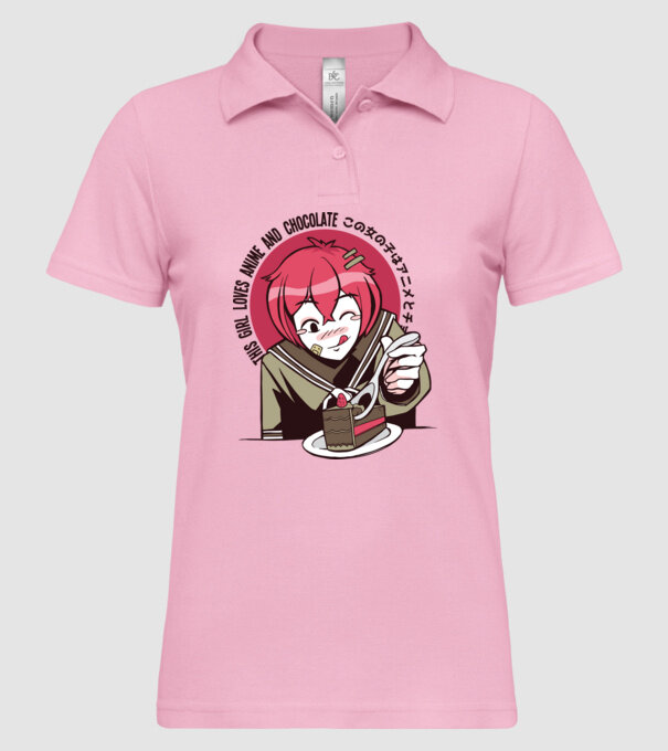 Doar o fată căreia îi place Anime și ciocolata model roz deschis pe tricou