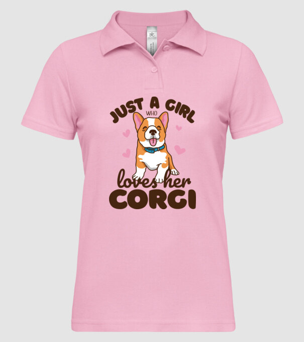Doar o fată care iubește Corgiul său model roz deschis pe tricou