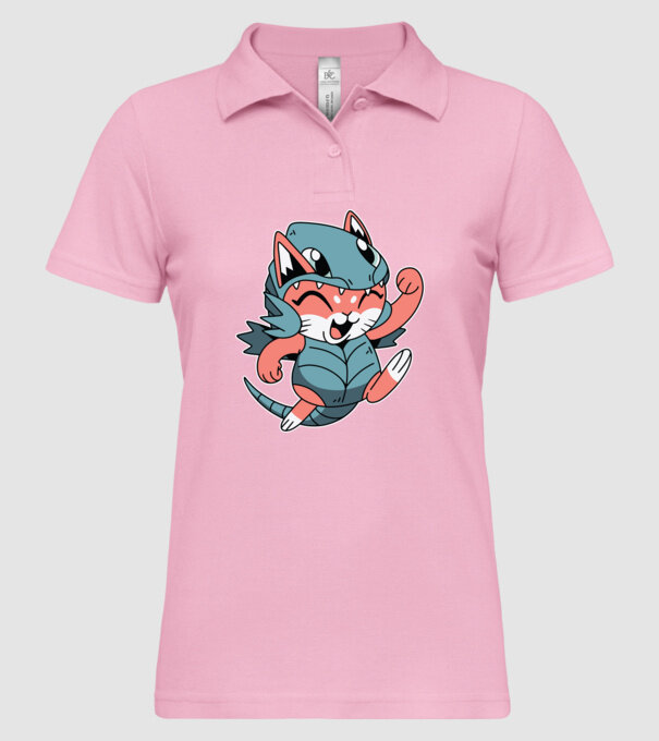 Pisicuță drăguță în costum de dragon model roz deschis pe tricou