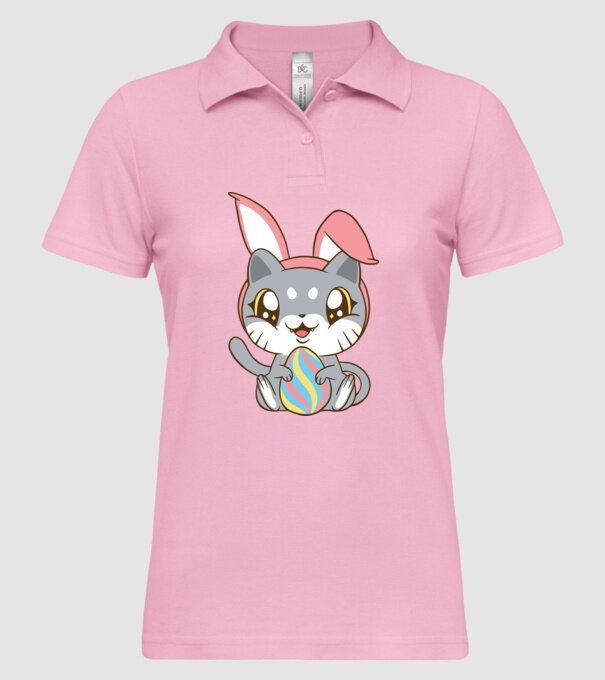 Pisicuță drăguță de Paște model roz deschis pe tricou