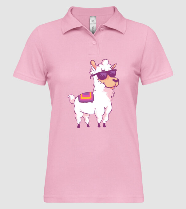 Llama drăguț model roz deschis pe tricou