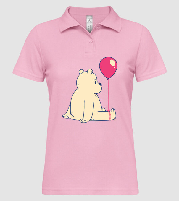 Teddy Drăguț cu Balon model roz deschis pe tricou