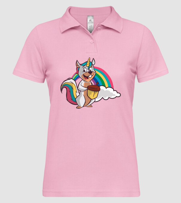 Unicorn drăguț Veveriță model roz deschis pe tricou