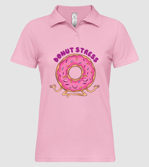 Donut Stress Gogoașă model roz deschis pe tricou