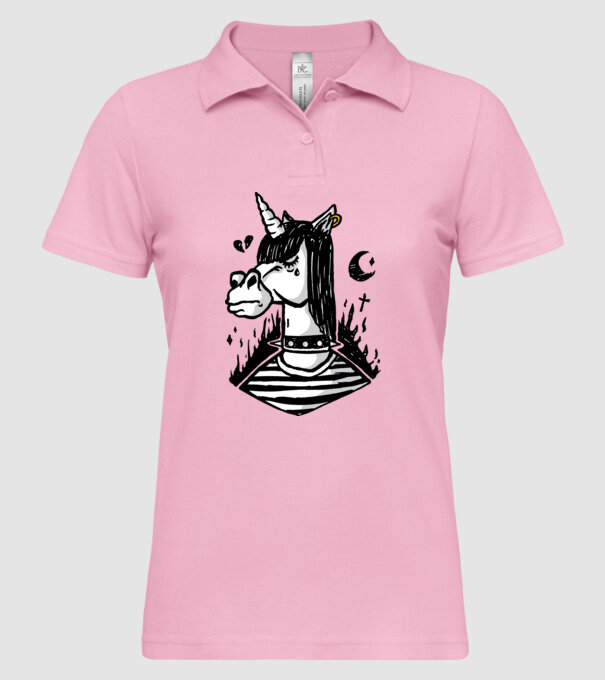 Emo unicorn model roz deschis pe tricou
