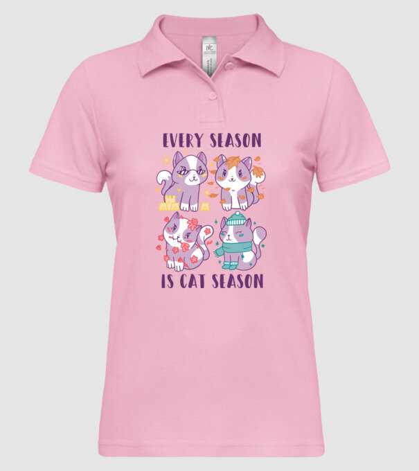 Every Season is Cat Season model roz deschis pe tricou