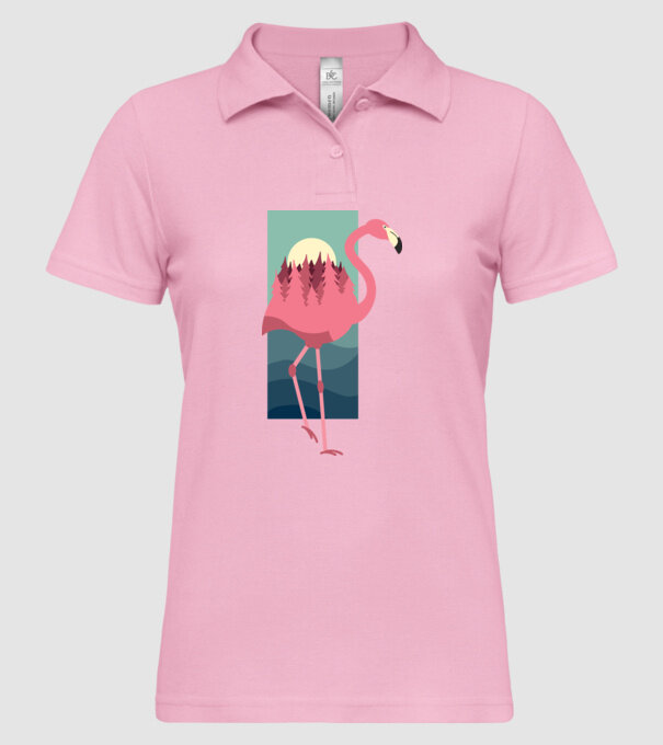 Flamingo Design model roz deschis pe tricou