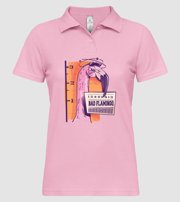 Flamingo arestat amuzant model roz deschis pe tricou