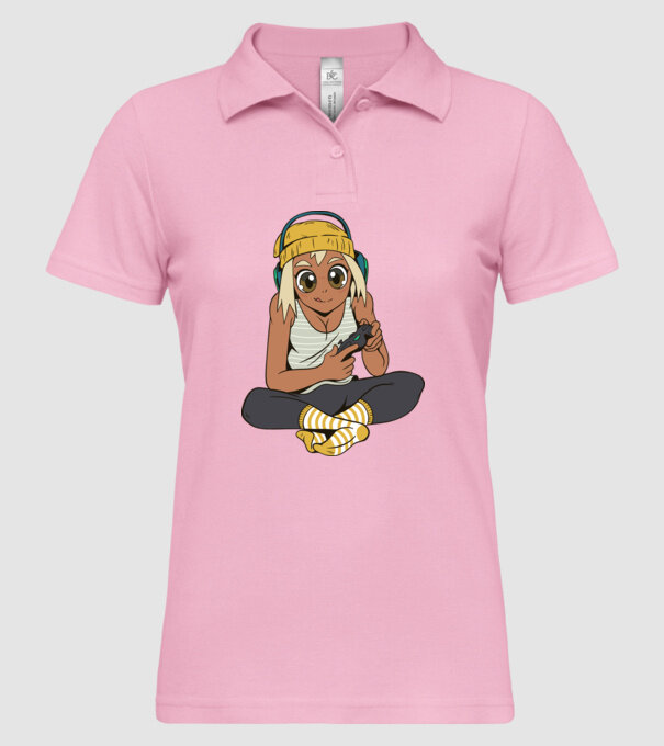Fată Gamer model roz deschis pe tricou