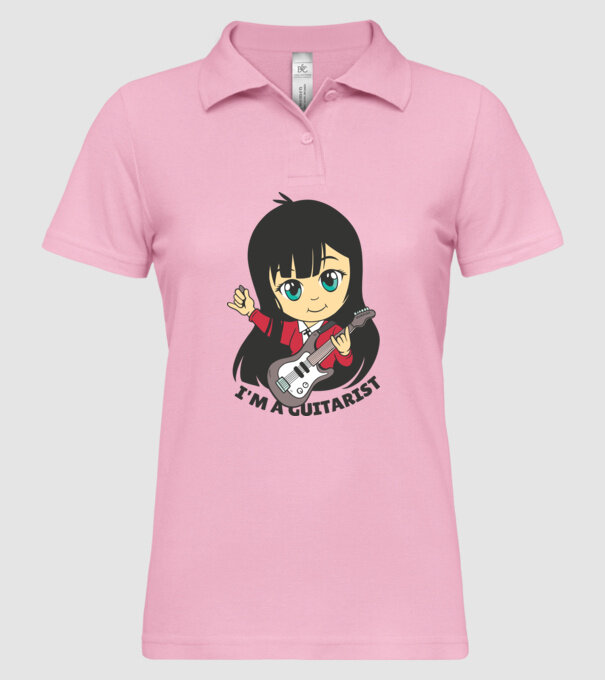 Sunt chitarist fată model roz deschis pe tricou