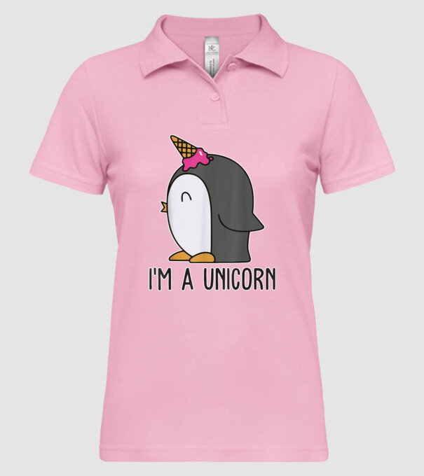 'I''m a unicorn - penguin' model roz deschis pe tricou