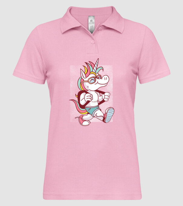 Unicorn școlar model roz deschis pe tricou