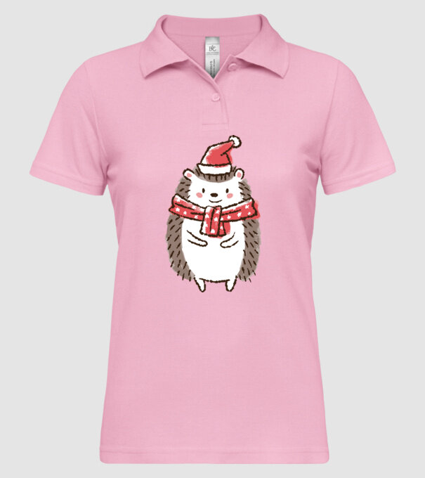 Arici de Crăciun model roz deschis pe tricou