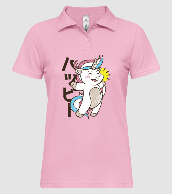 Kawaii unicorn model roz deschis pe tricou
