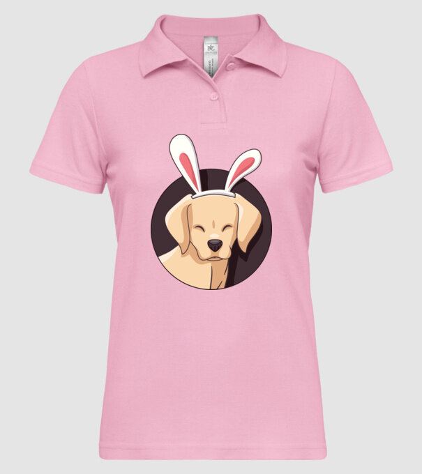 Iepuraș Labrador pentru Paște model roz deschis pe tricou