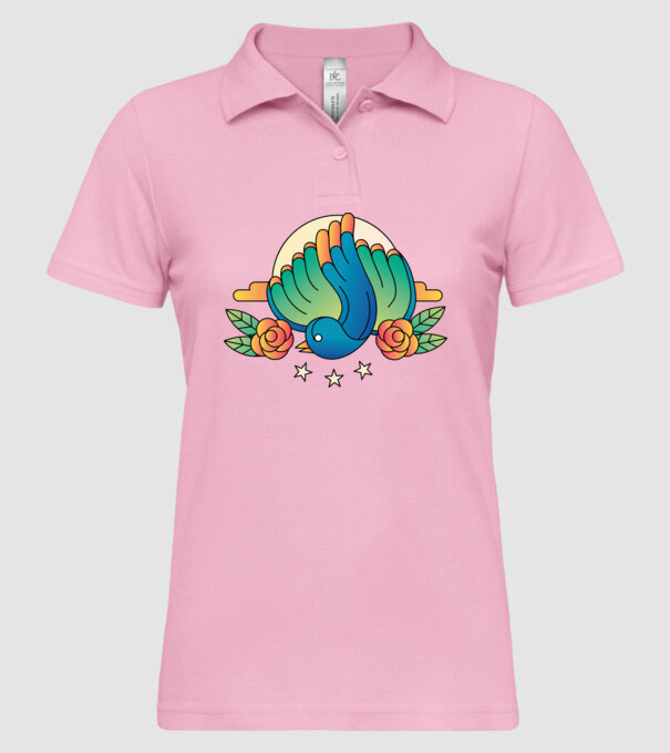 Motiv Pasăre model roz deschis pe tricou