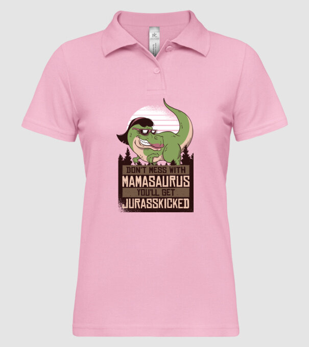 Mamasaurus tricou cu dinozaur model roz deschis pe tricou