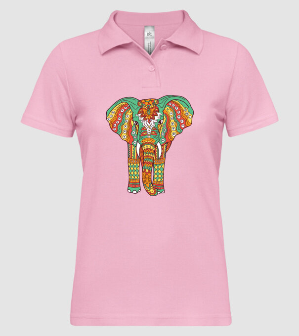 Mandala Elefant model roz deschis pe tricou