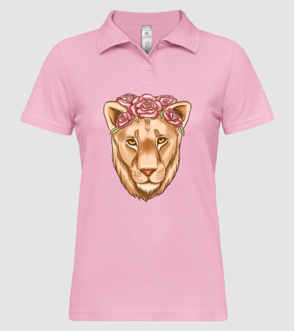 Doamnă leu model roz deschis pe tricou