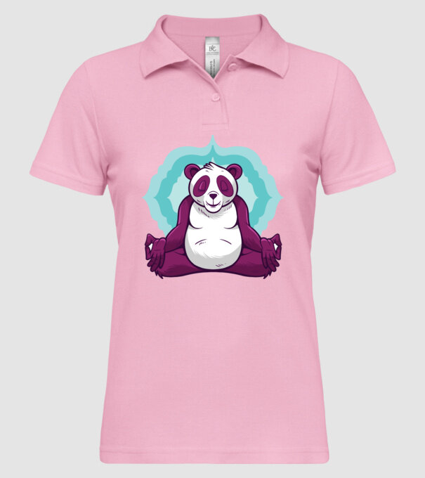 Panda Meditație model roz deschis pe tricou