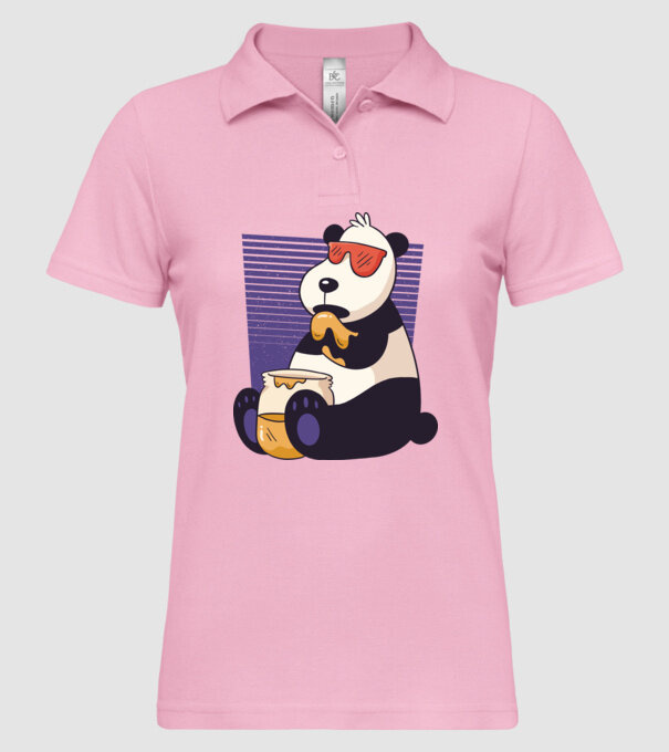 Panda cu miere model roz deschis pe tricou