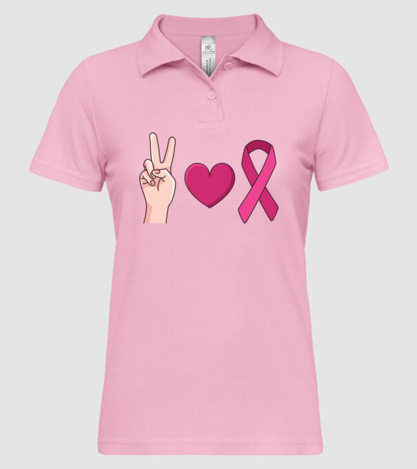 Peace Love lupta împotriva cancerului de sân model roz deschis pe tricou