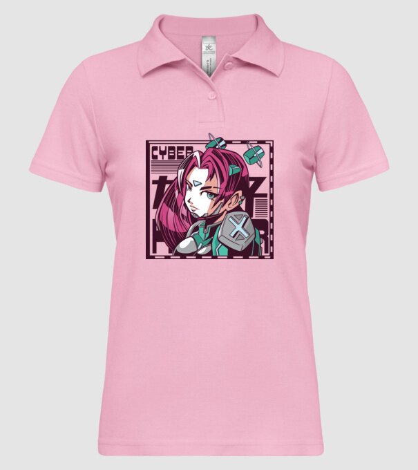 Anime fată Sci-fi model roz deschis pe tricou