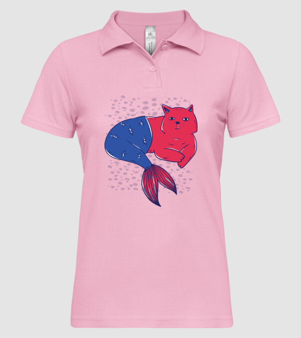 Pisică Sirenă model roz deschis pe tricou