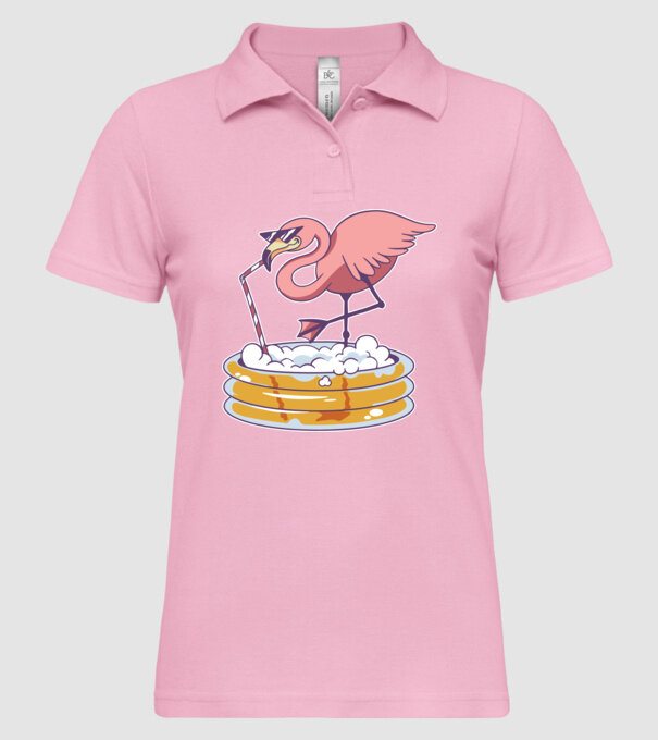Flamingo cu bere model roz deschis pe tricou