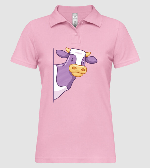 Vacă model roz deschis pe tricou