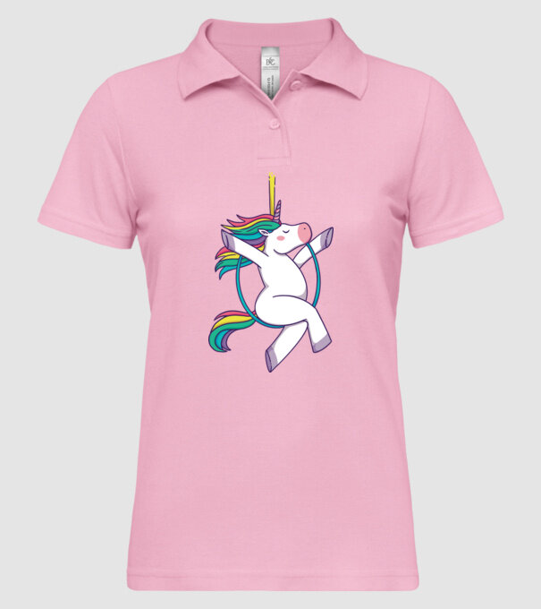 Unicorn pe cerc model roz deschis pe tricou