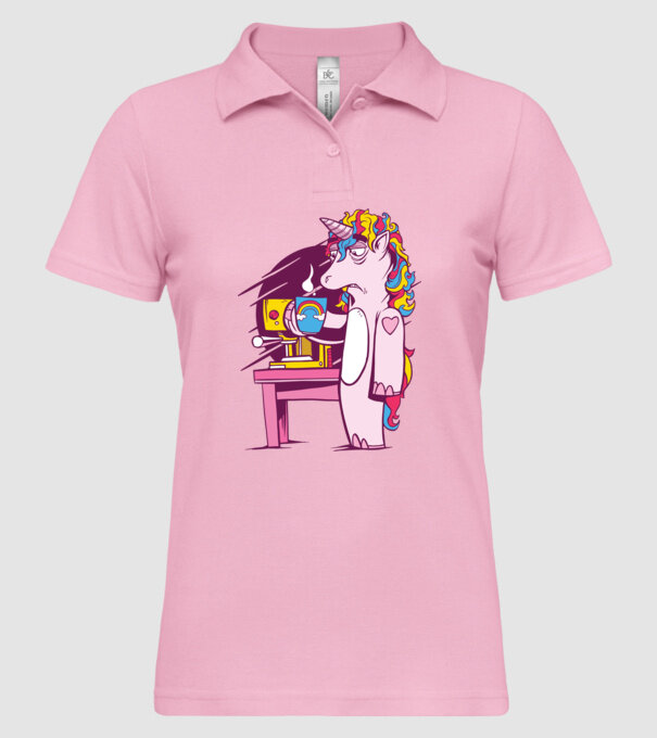 Unicorn Cafea model roz deschis pe tricou