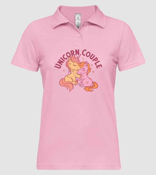 Pereche Unicorn model roz deschis pe tricou