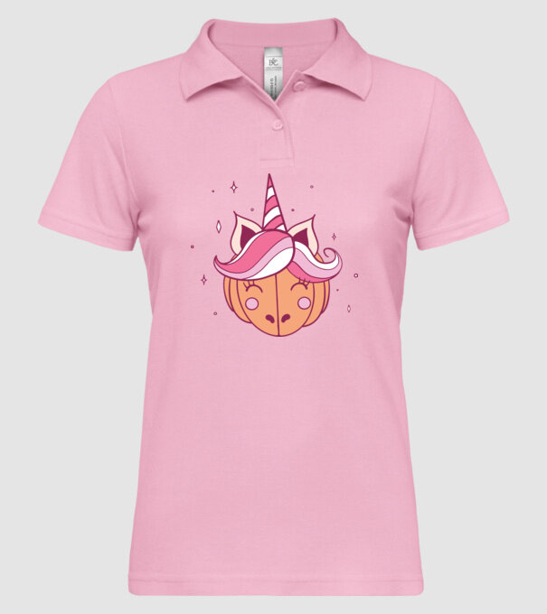 Unicorn Dovleac model roz deschis pe tricou