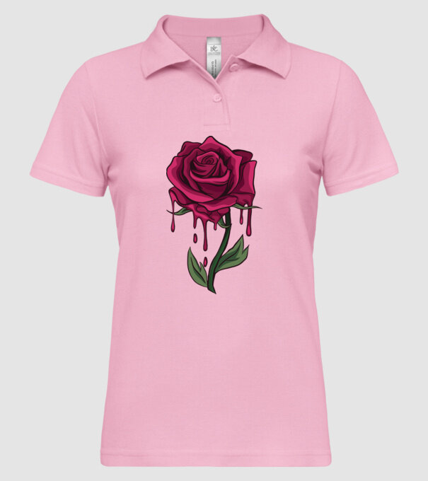 Trandafir sângerând model roz deschis pe tricou