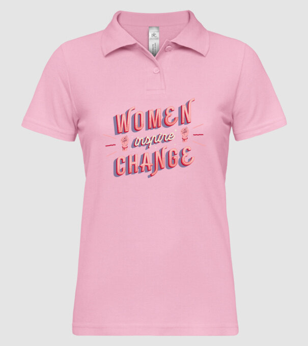 Women inspire change Ziua Femeii model roz deschis pe tricou
